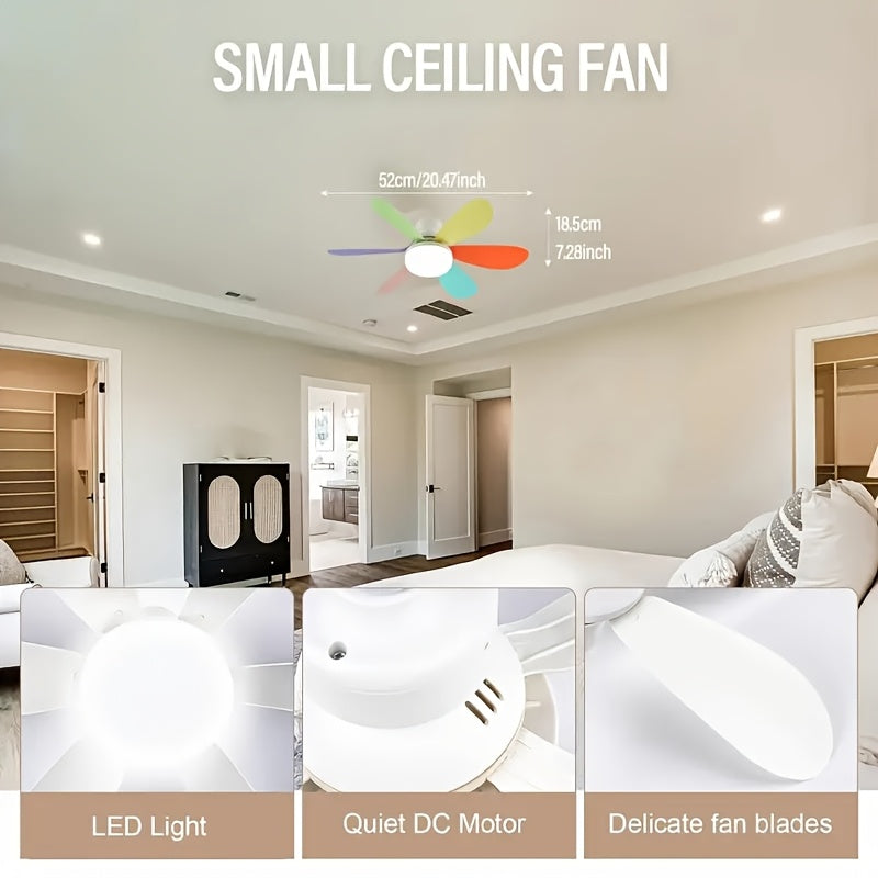 Ventilateur de Plafond LED Intelligent – Éclairage 3 Couleurs & Télécommande