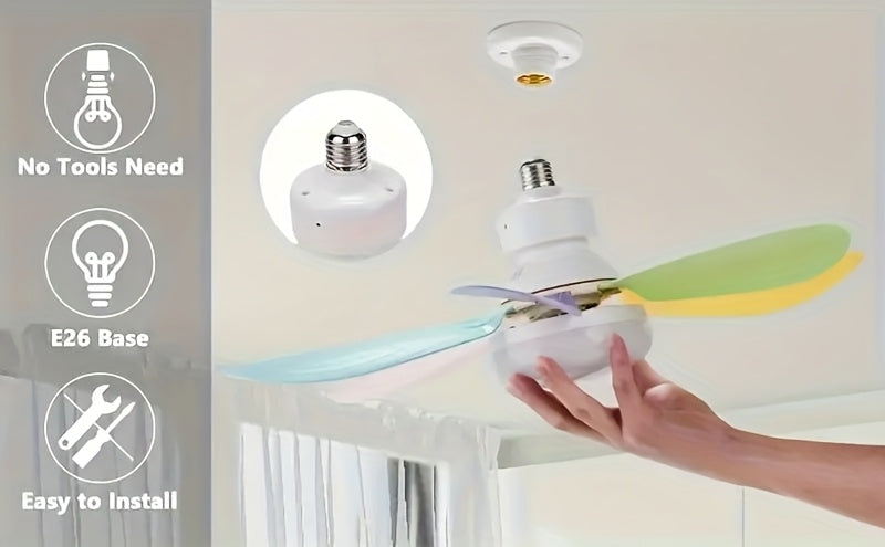 Ventilateur de Plafond LED Intelligent – Éclairage 3 Couleurs & Télécommande