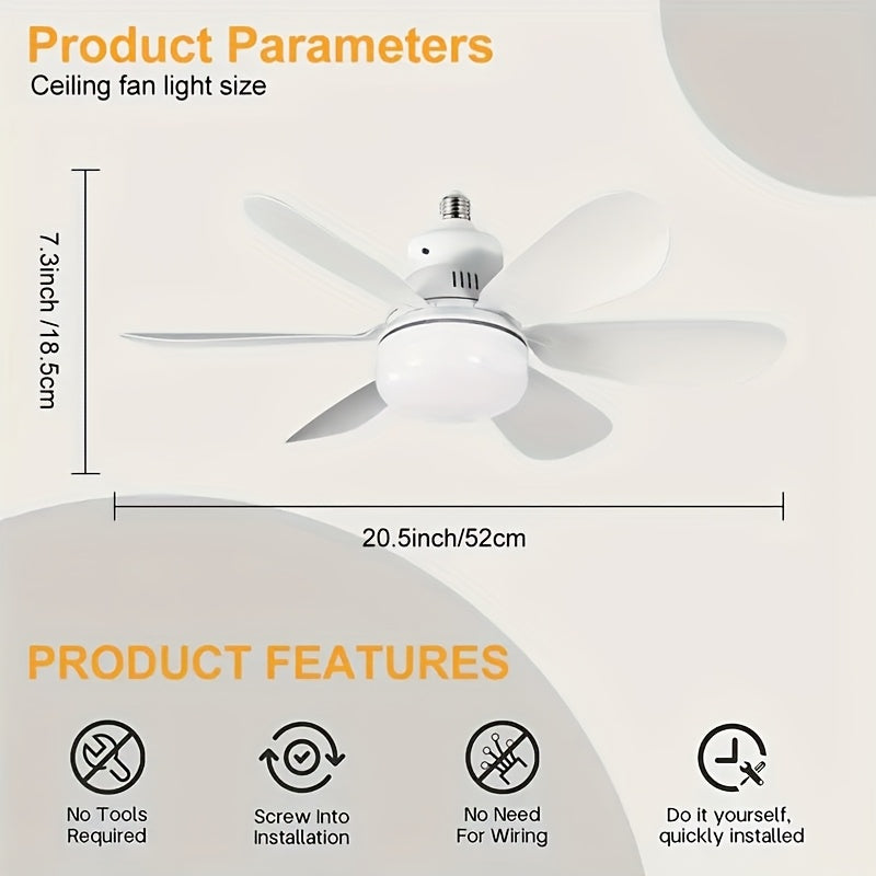 Ventilateur de Plafond LED Intelligent – Éclairage 3 Couleurs & Télécommande
