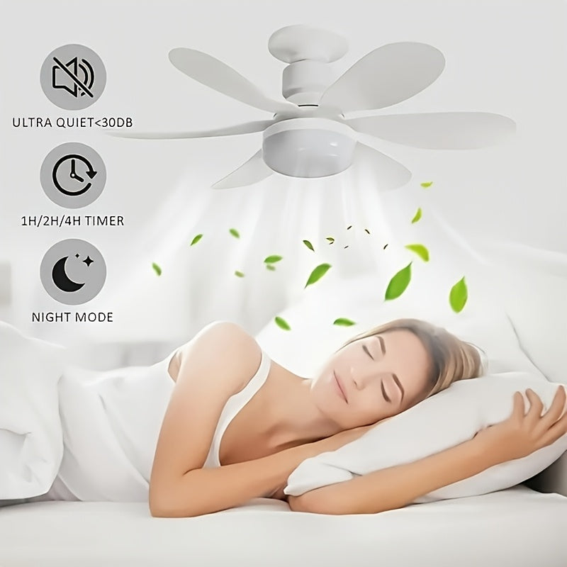 Ventilateur de Plafond LED Intelligent – Éclairage 3 Couleurs & Télécommande