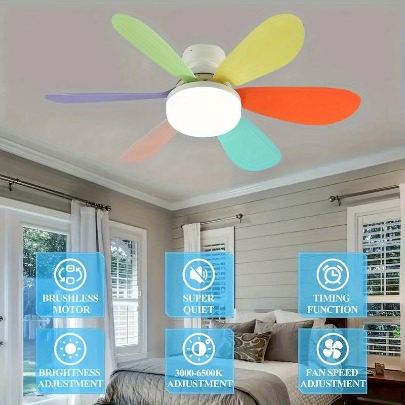 Ventilateur de Plafond LED Intelligent – Éclairage 3 Couleurs & Télécommande