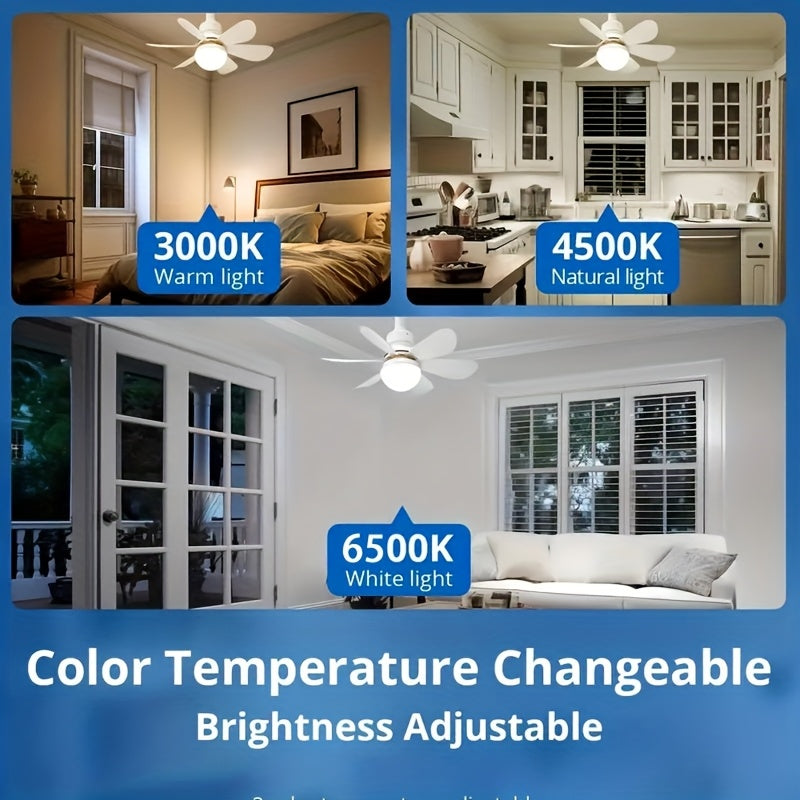 Ventilateur de Plafond LED Intelligent – Éclairage 3 Couleurs & Télécommande