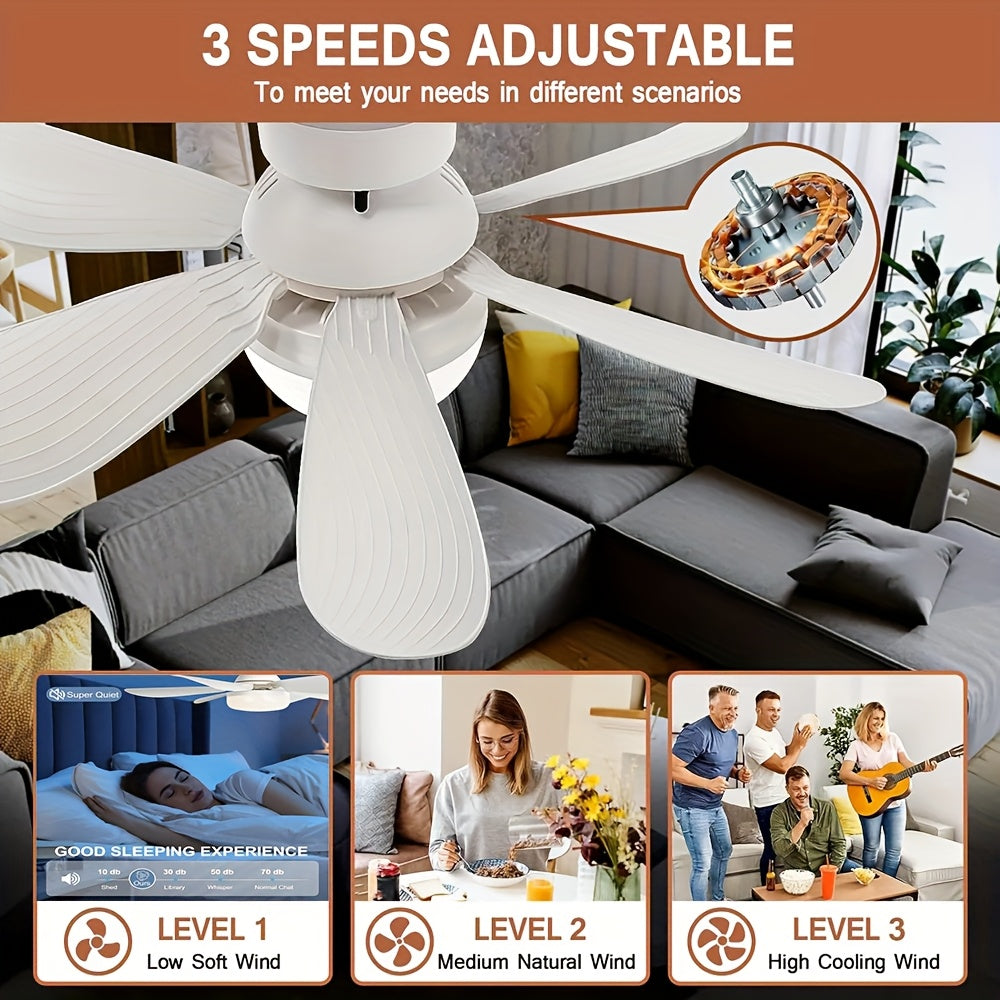 Ventilateur de Plafond LED Intelligent – Éclairage 3 Couleurs & Télécommande