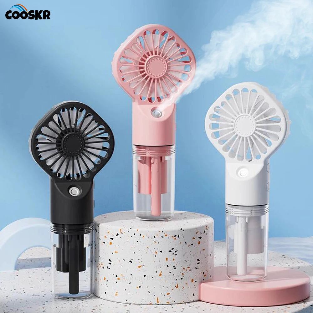 Mini Portable USB Rechargeable Misting Fan – 4 Speeds