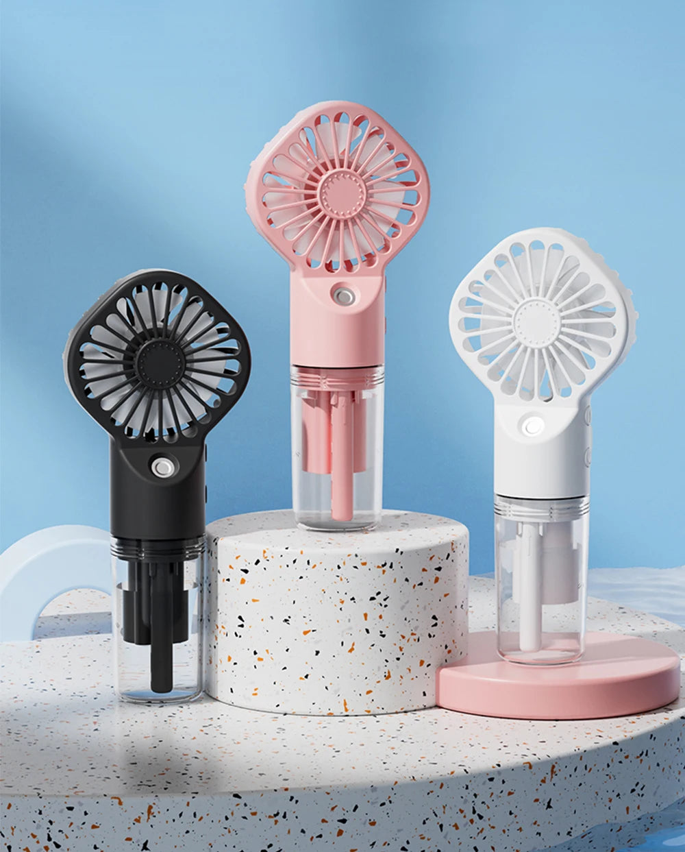 Mini Portable USB Rechargeable Misting Fan – 4 Speeds