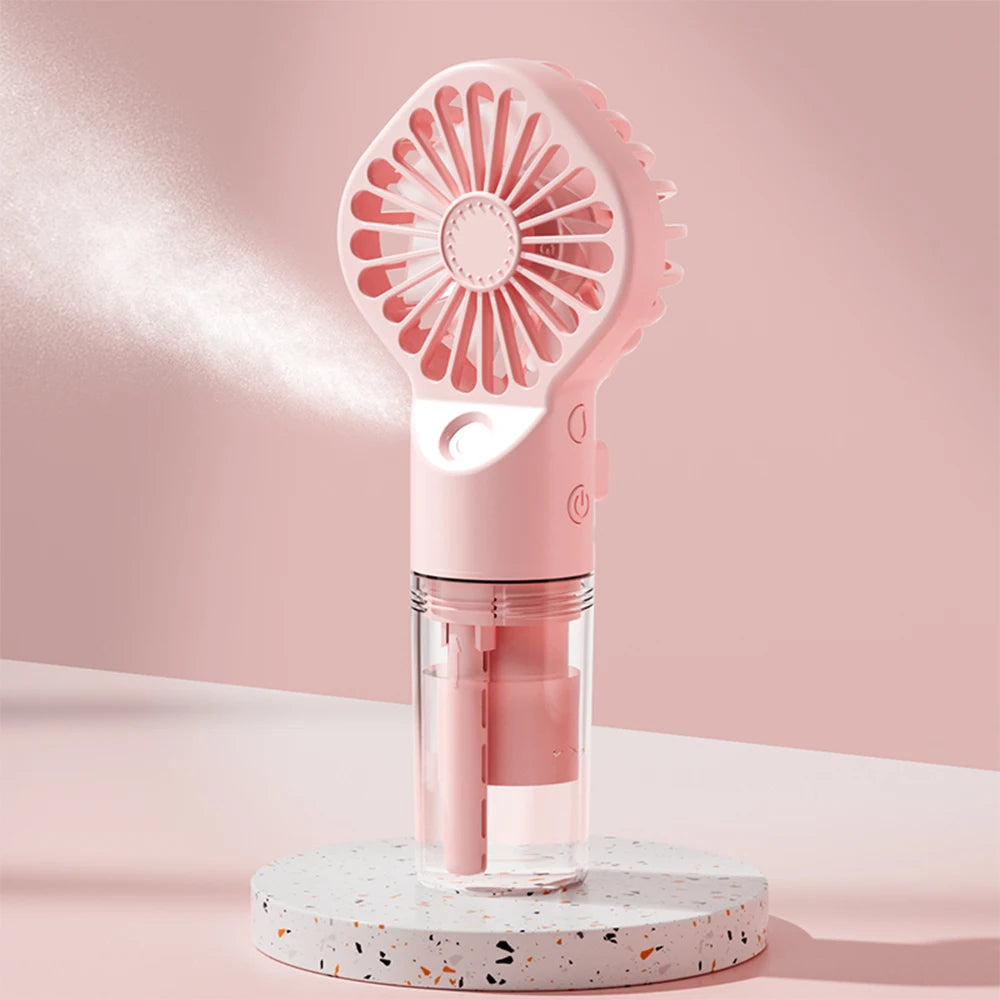 Mini Portable USB Rechargeable Misting Fan – 4 Speeds