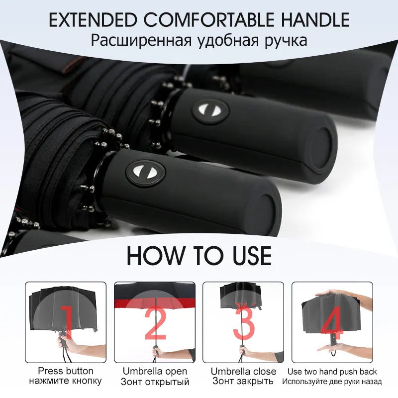 Parapluie Automatique Coupe-Vent Double Couche – 🚚 Livraison Gratuite