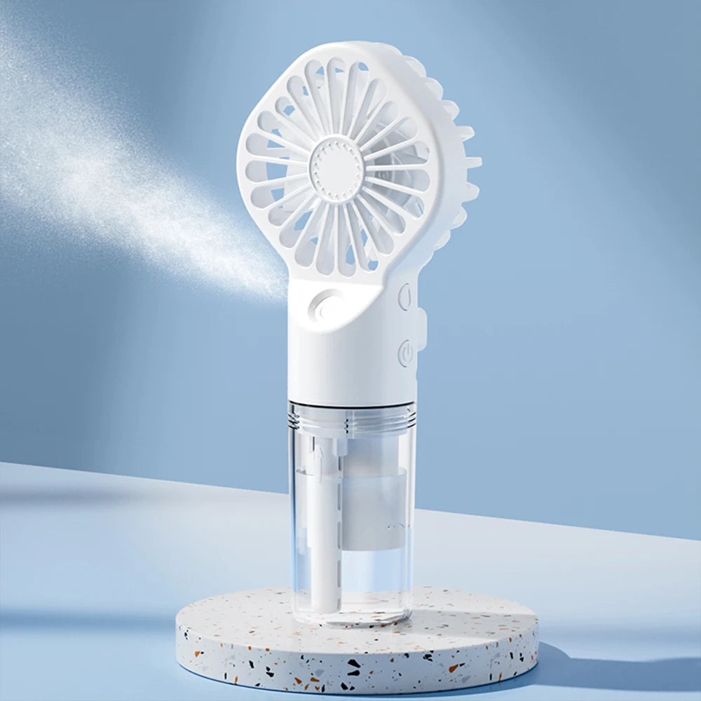 Mini Portable USB Rechargeable Misting Fan – 4 Speeds