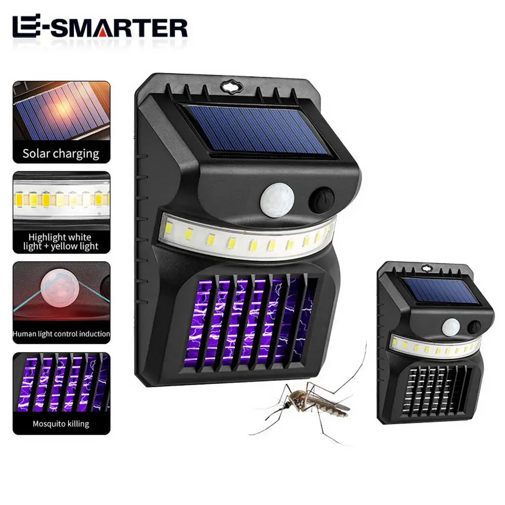 Lampe Solaire Anti-Moustiques d'Extérieur – Capteur Infrarouge, IP65, Recharge Solaire
