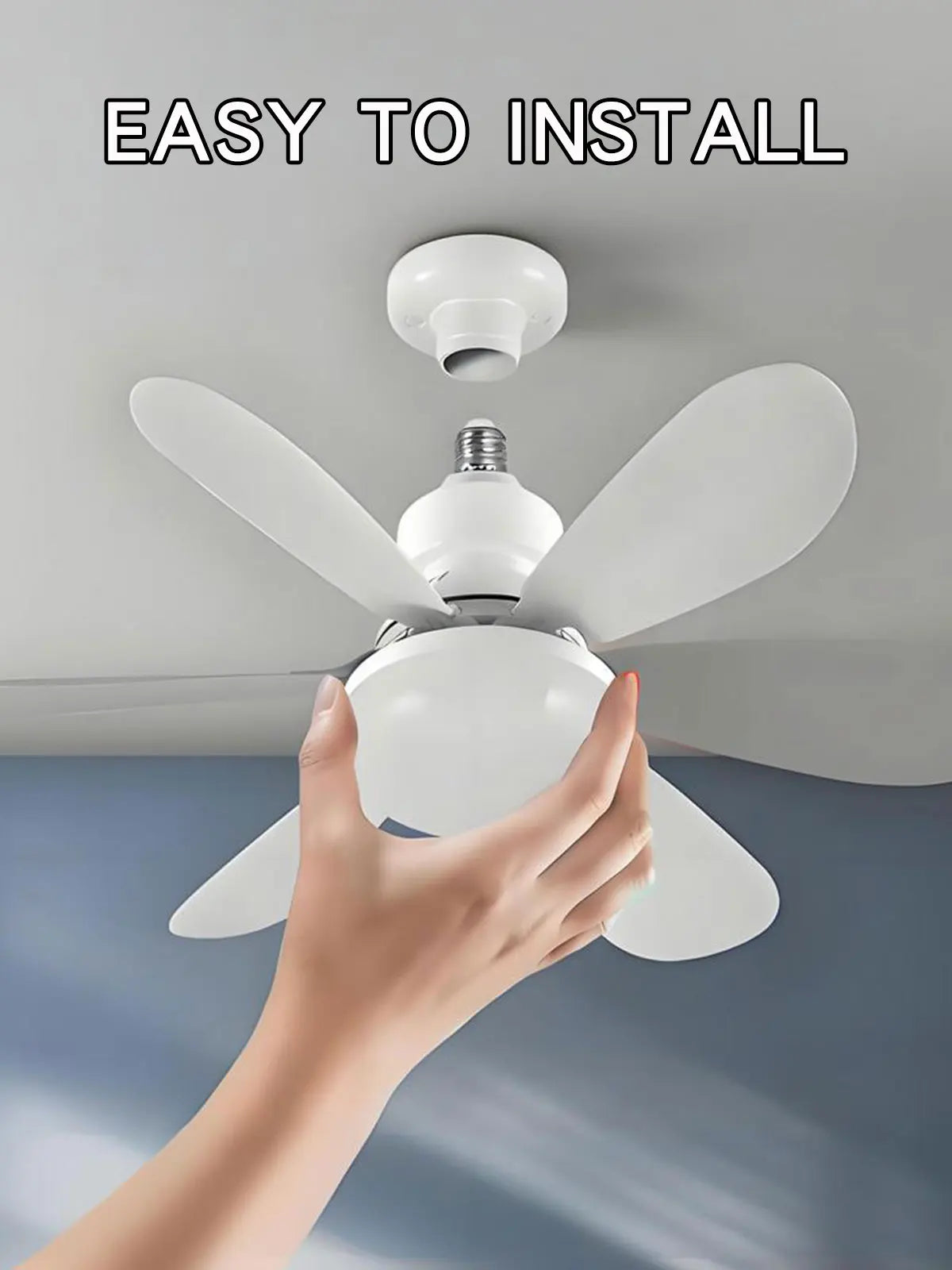 Ventilateur de Plafond LED Dimmable E27 – Télécommande, 30W/40W, 6 Pales, 3 Vitesses