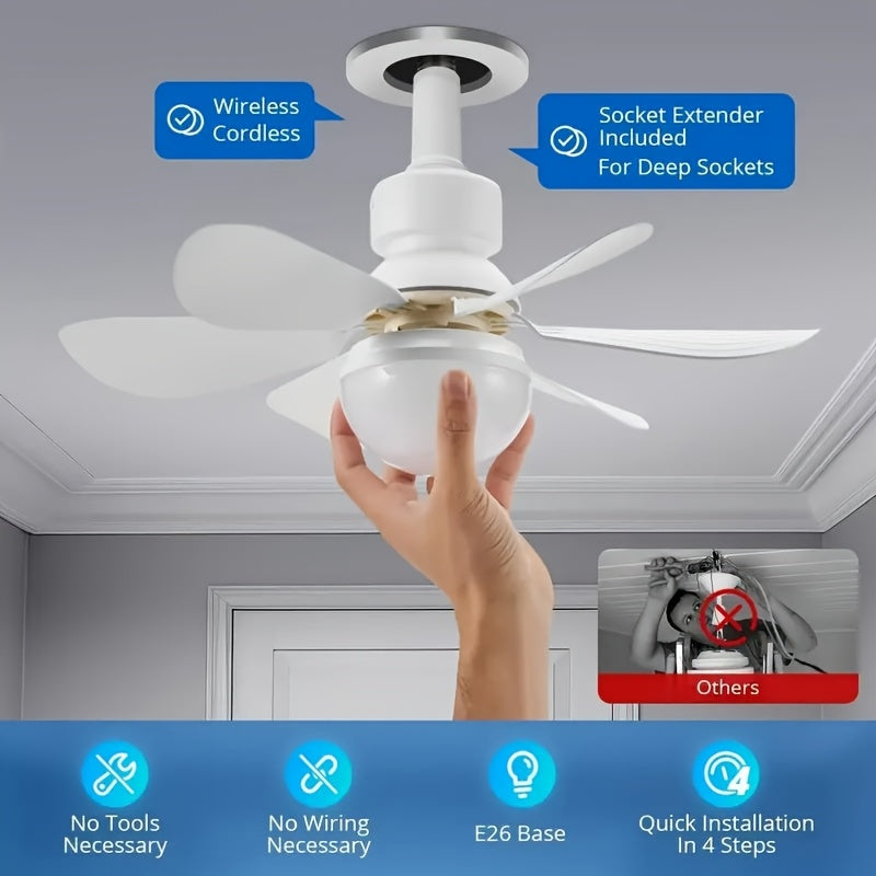 Ventilateur de Plafond LED Intelligent – Éclairage 3 Couleurs & Télécommande