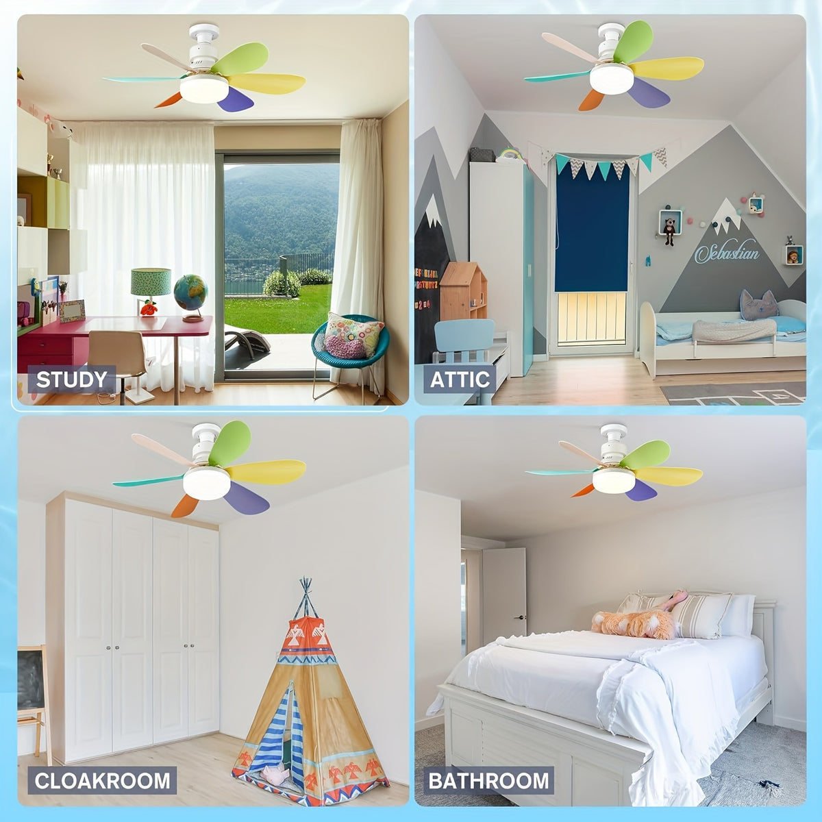 Ventilateur de Plafond LED Intelligent – Éclairage 3 Couleurs & Télécommande